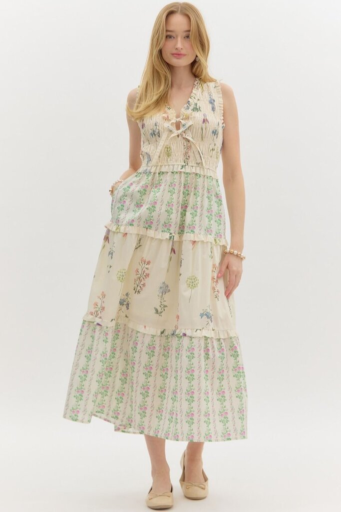 KATHERINE FLORAL RUFFLE TIERED DRESS