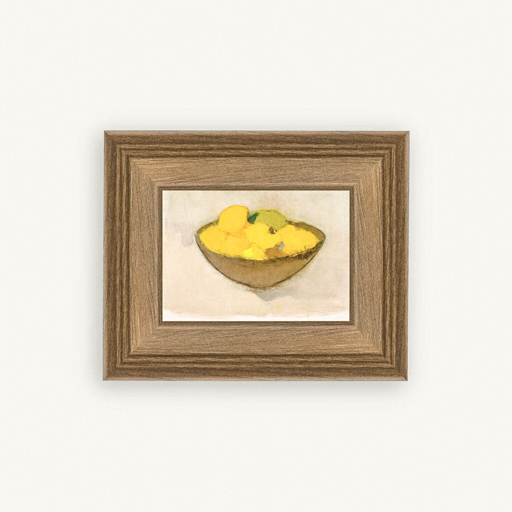 LEMONS IN A BOWL 7X5 FRAMED ART