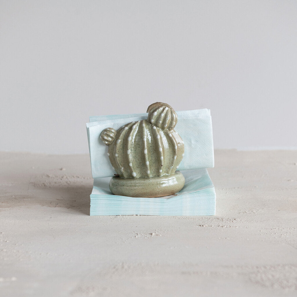 STONEWARE CACTUS SPONGE HOLDER