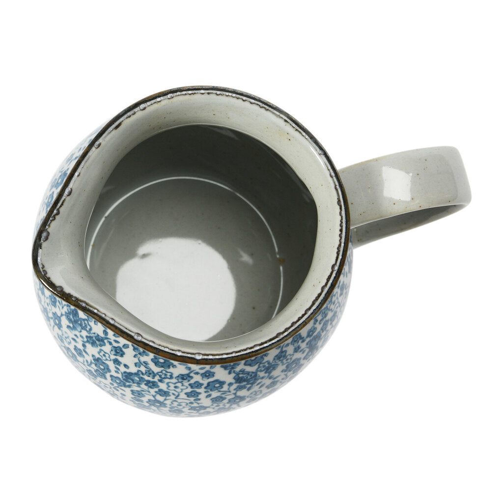 HAND PAINTED BLUE FLORAL PITCHER