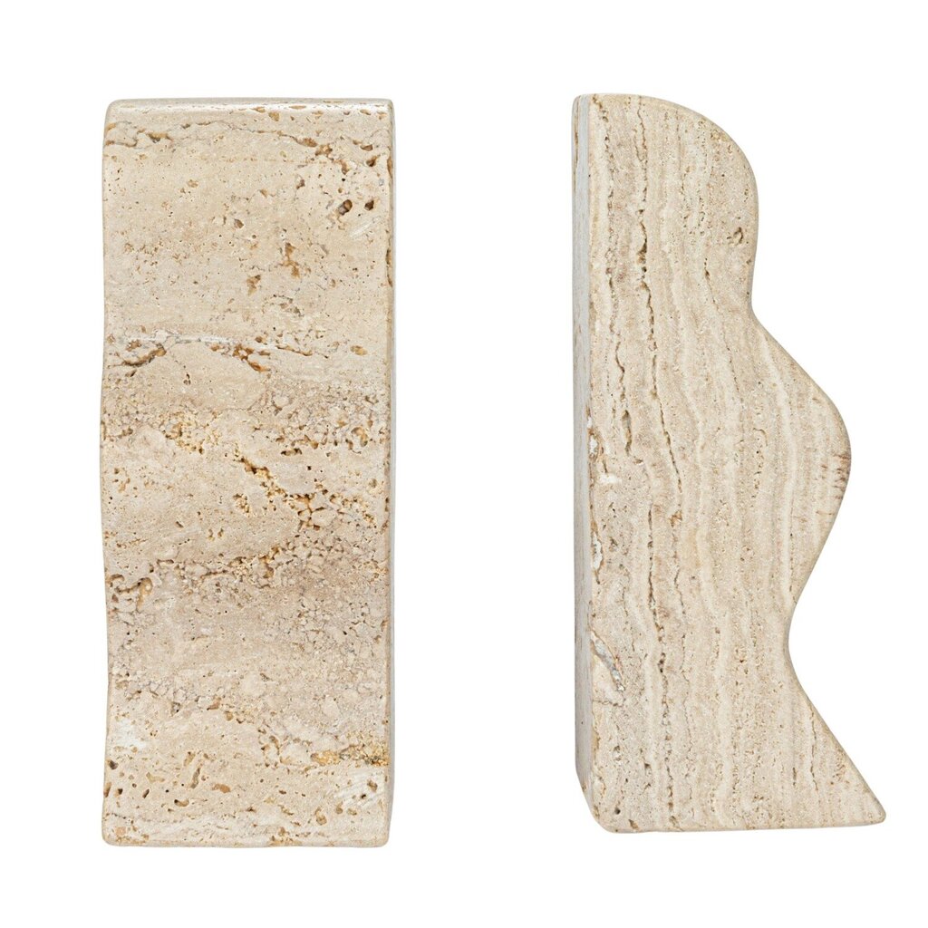TRAVERTINE WAVE BOOKENDS