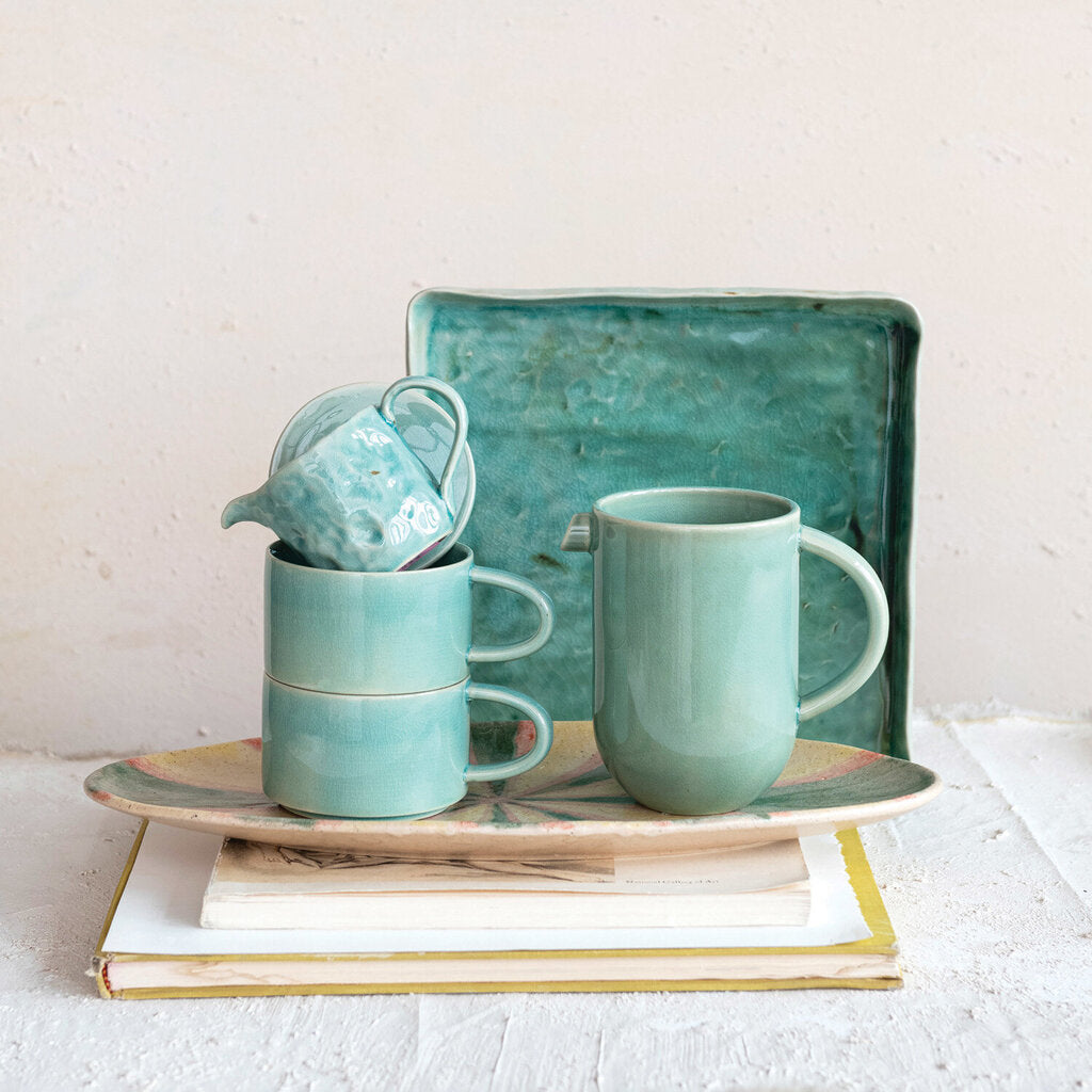 BLUE STONEWARE CREAMER