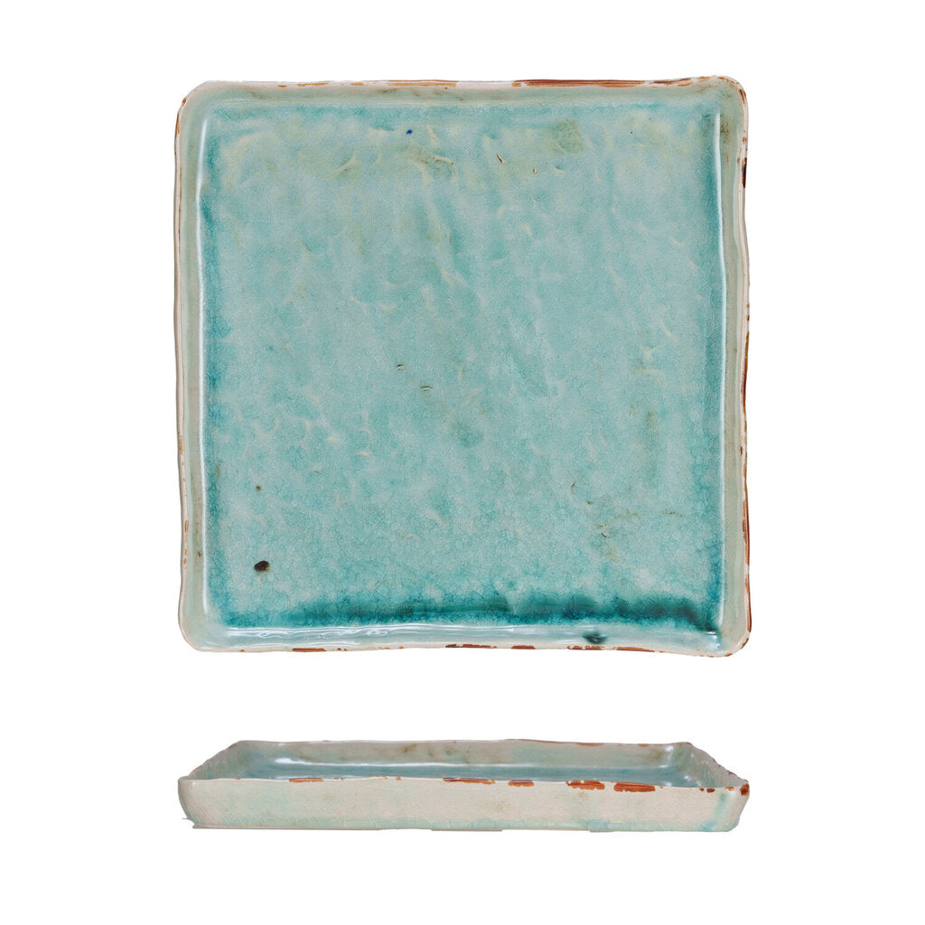 BLUE STONEWARE SERVING TRAY