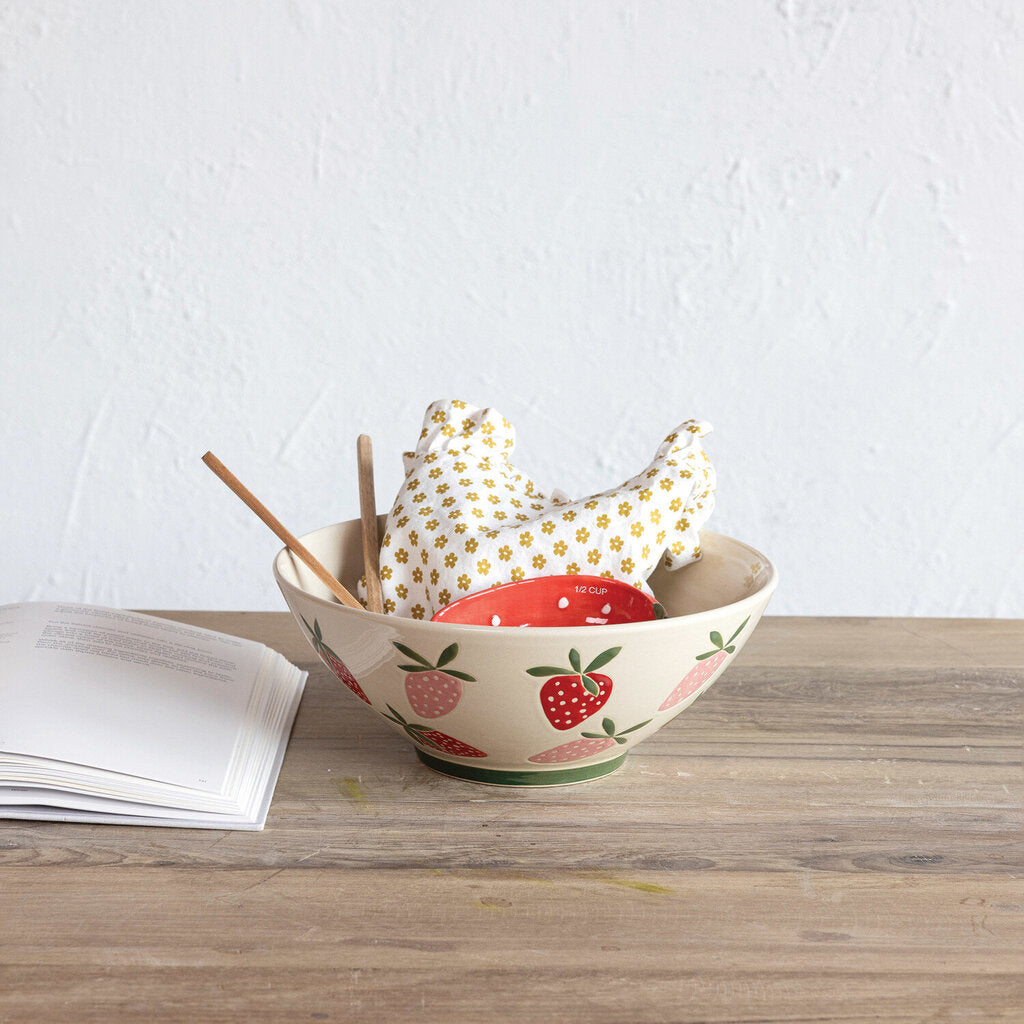 STRAWBERRY STONEWARE BOWL