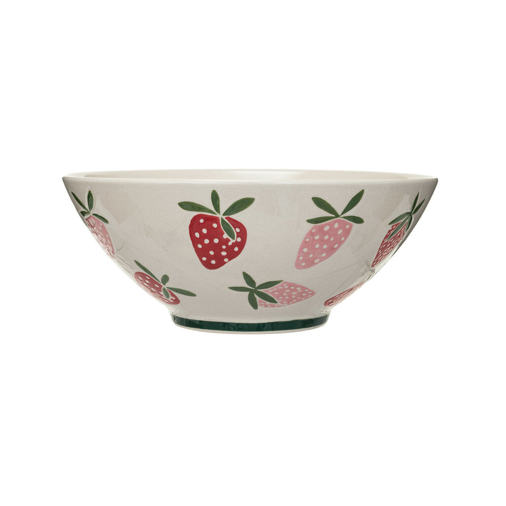 STRAWBERRY STONEWARE BOWL