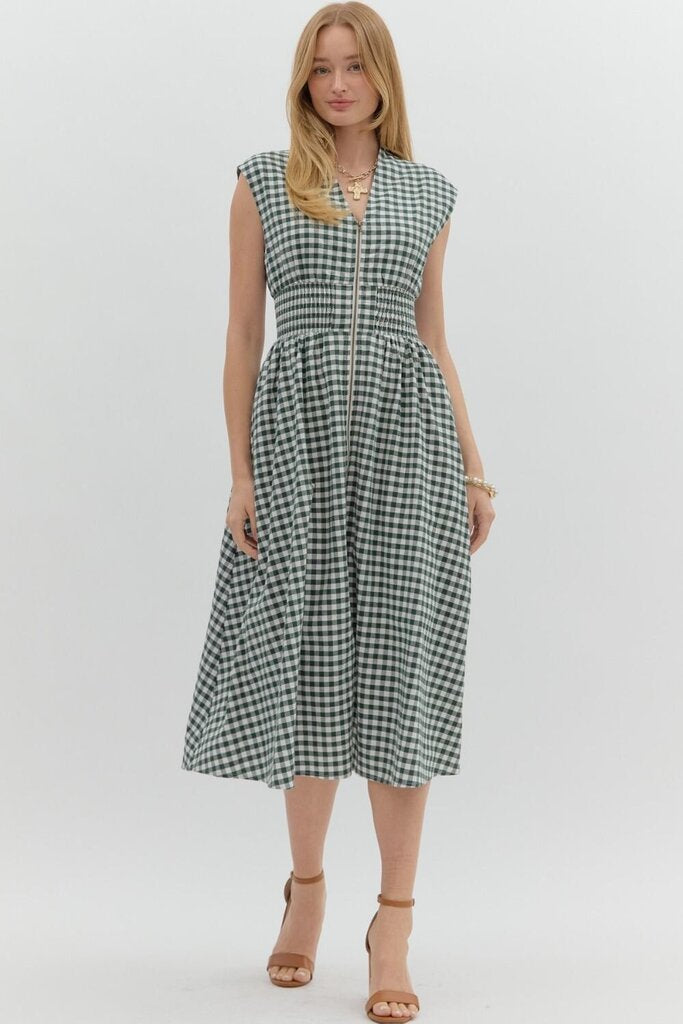 ESTELLA FOREST GINGHAM MIDI DRESS