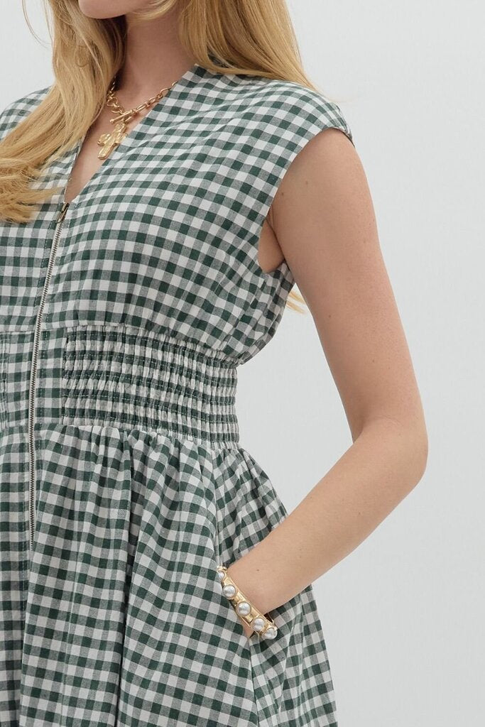 ESTELLA FOREST GINGHAM MIDI DRESS