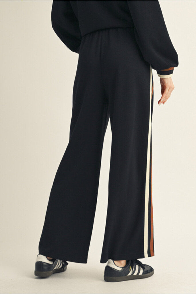 ROWAN BLACK SWEATPANTS WITH STRIPES