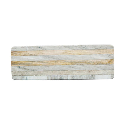 MARBLE + MANGO WOOD BOARD WITH STRIPES