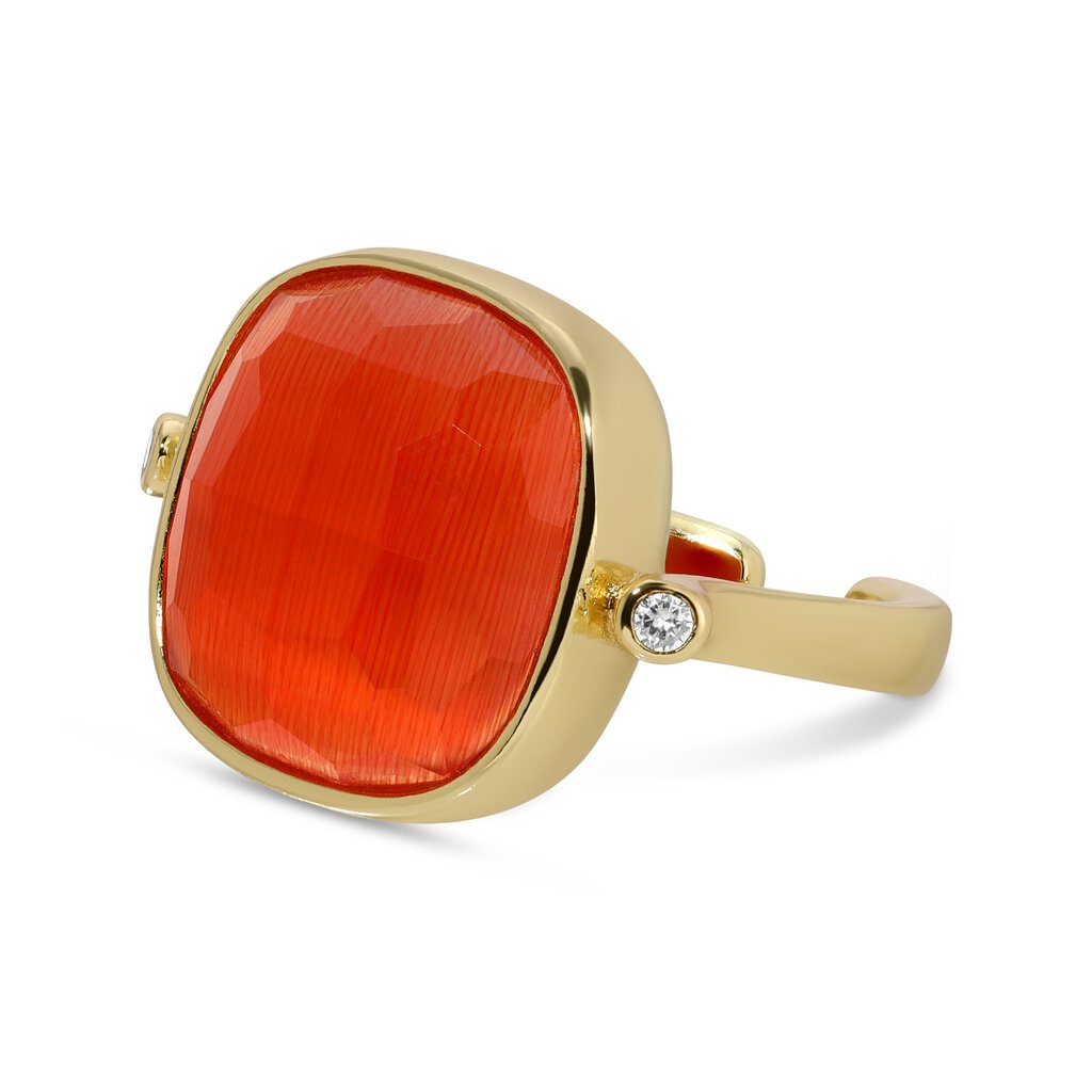 CORAL SQUARE STONE RING