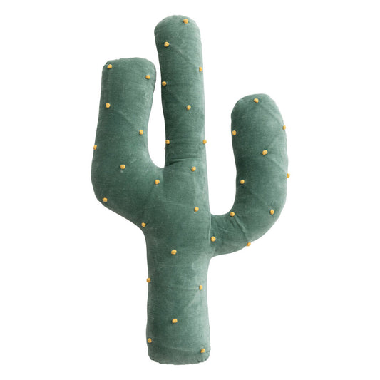 VELVET CACTUS SHAPED PILLOW WITH FRENCH KNOTS