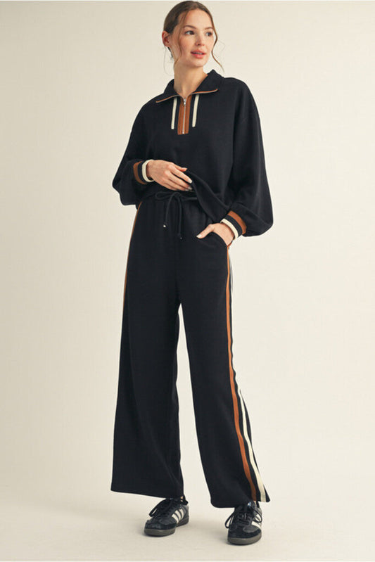 ROWAN BLACK PULLOVER WITH STRIPED BAND