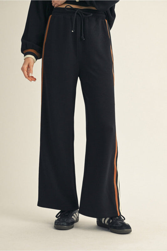 ROWAN BLACK SWEATPANTS WITH STRIPES