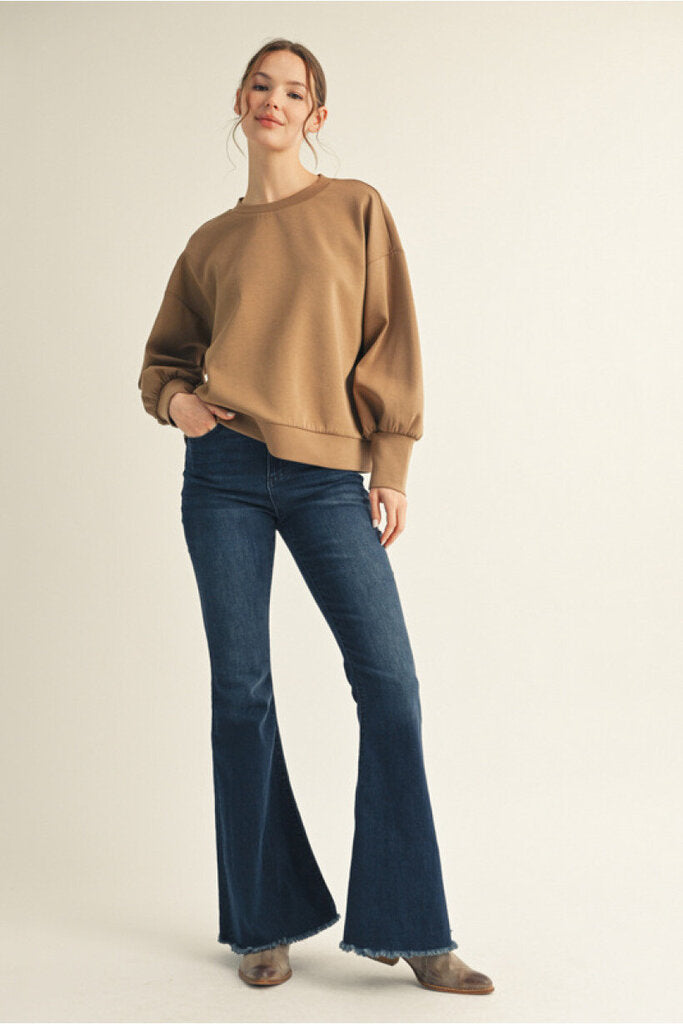 CECELIA MOCHA SUPER COMFY SCUBA TOP