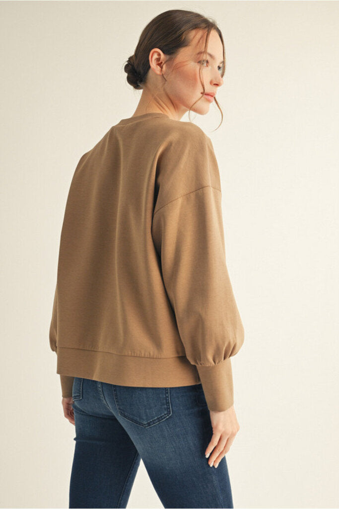 CECELIA MOCHA SUPER COMFY SCUBA TOP