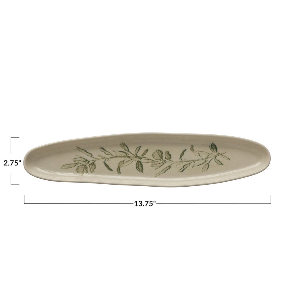 OVAL TRAY WITH BOTANICAL