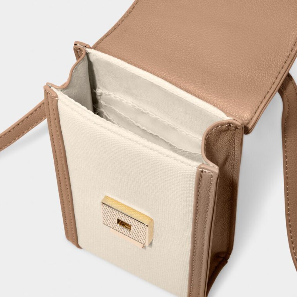 KATIE LOXTON AMALFI CANVAS CELL BAG - OFF WHITE
